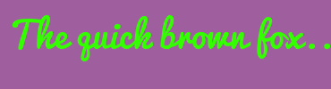 Image with Font Color 33FF00 and Background Color 9F5F9F